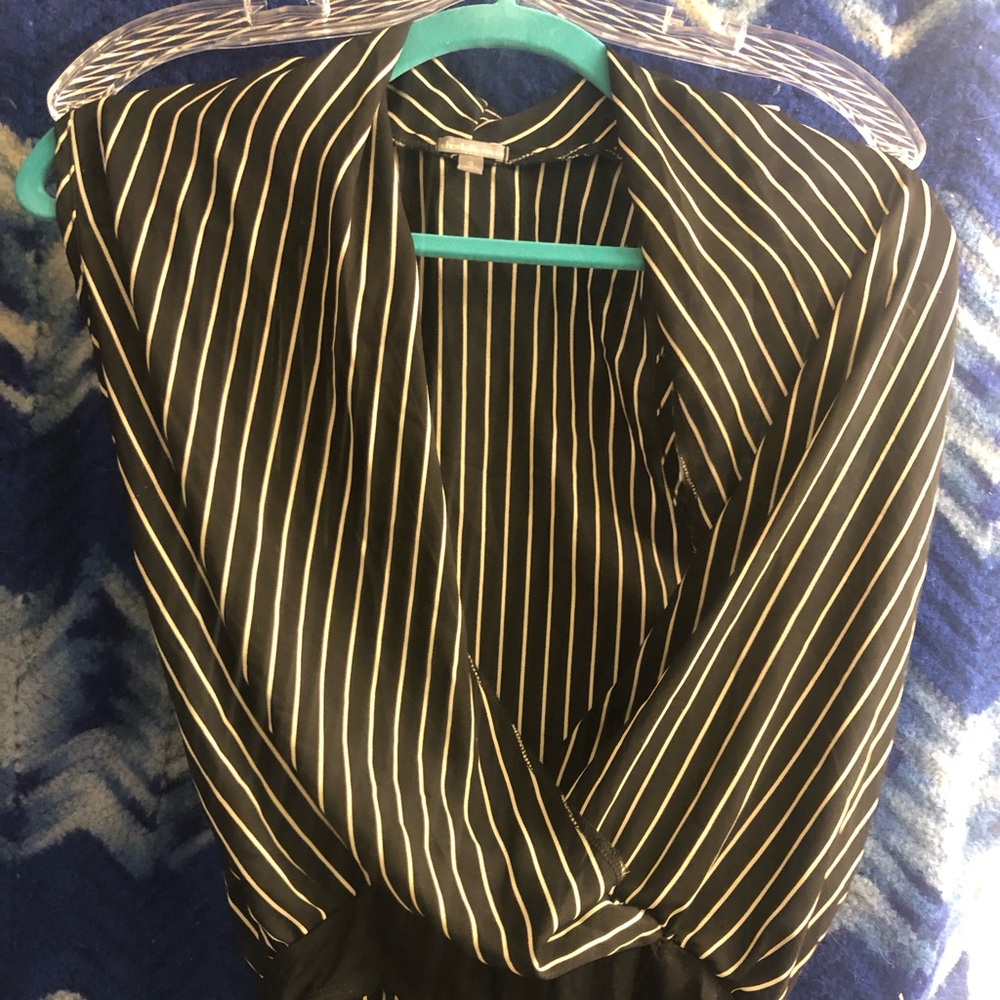 Charlotte Russe Black & White Striped Jumper Blouse Top for Women